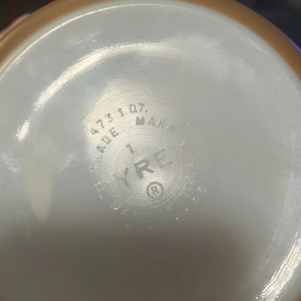 PYREX Early American 473 Gold Colonial Brown Casserole Dish Base No Lid Size 1QT - Picture 3 of 8